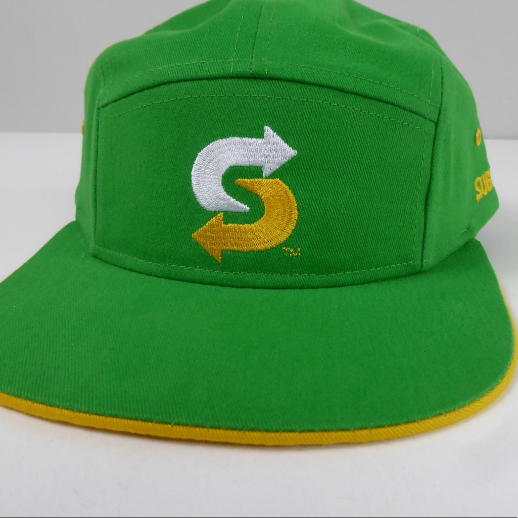 Subway Sandwich Shop Authentic 5 Panel Camp Hat Embroidered Snapback New